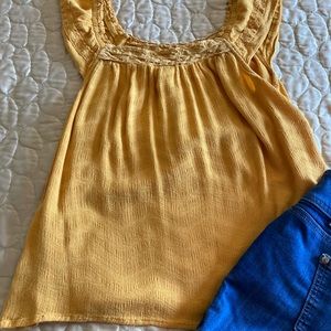 Mustard Peasant Top SZ M